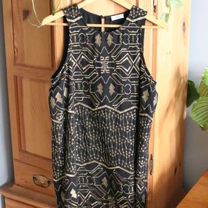 Black and Gold Shift Dress